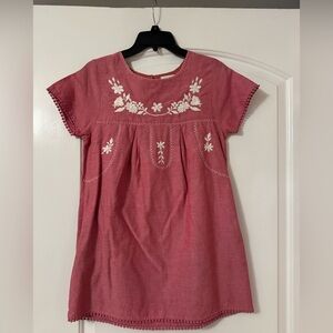 Garnet Hill Kids Embroidered Pink Dress